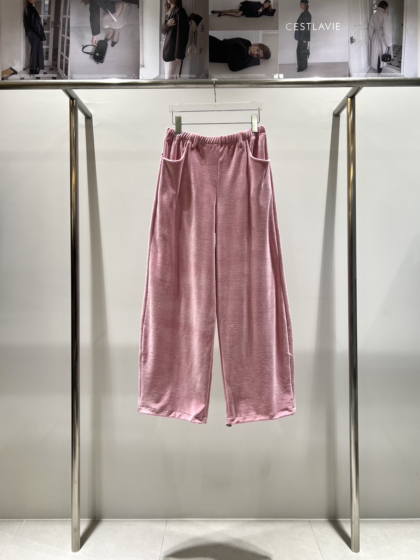 CESTLAVIE韓國代購㊣女士新款人氣休閑熱賣推薦休閑褲天鵝絨CESTLAVIE休閑褲圖色2