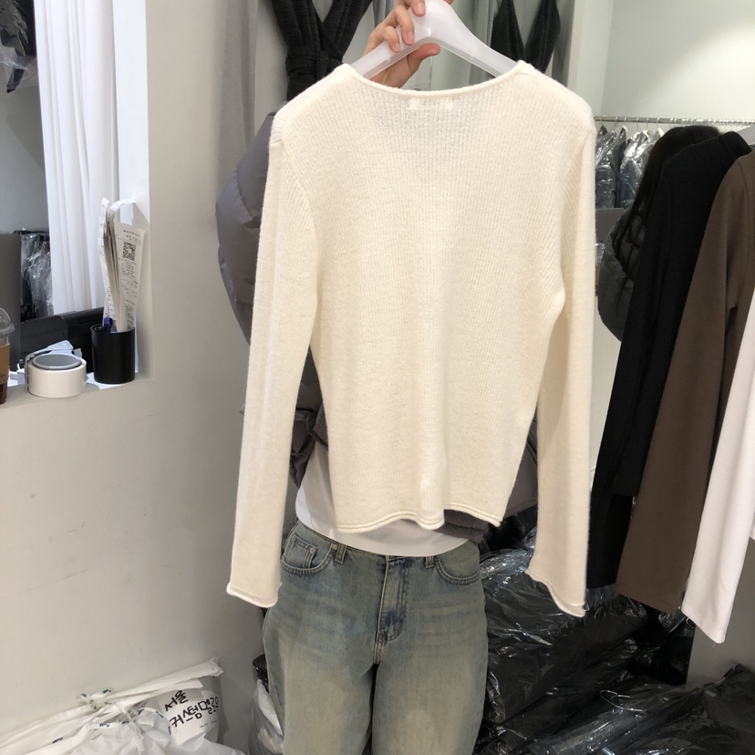 AUBE韓國直郵㊣女裝新品推薦時尚職業人氣熱賣25秋冬針織衫羊駝AUBE針織衫