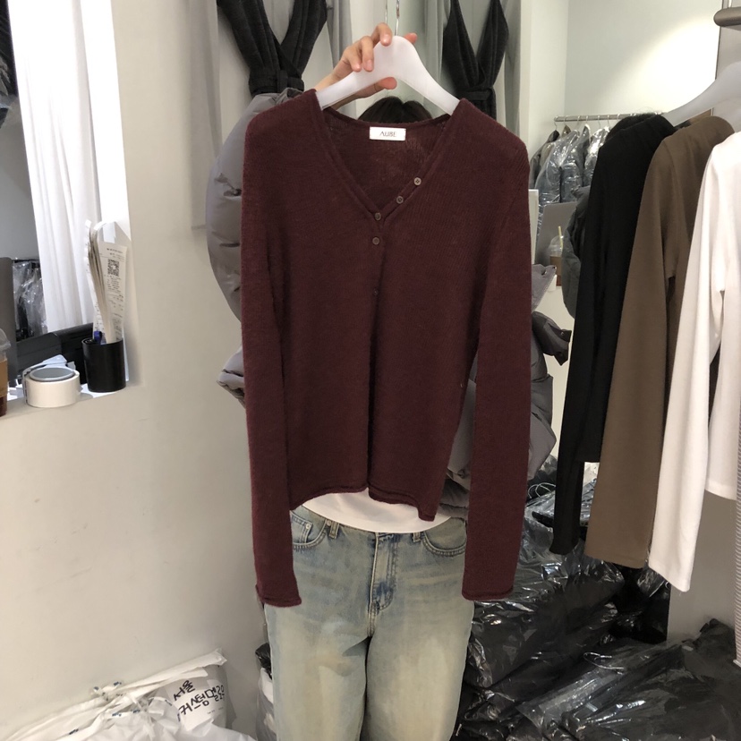 AUBE韓國直郵㊣女裝新品推薦時尚職業人氣熱賣25秋冬針織衫羊駝AUBE針織衫圖色3