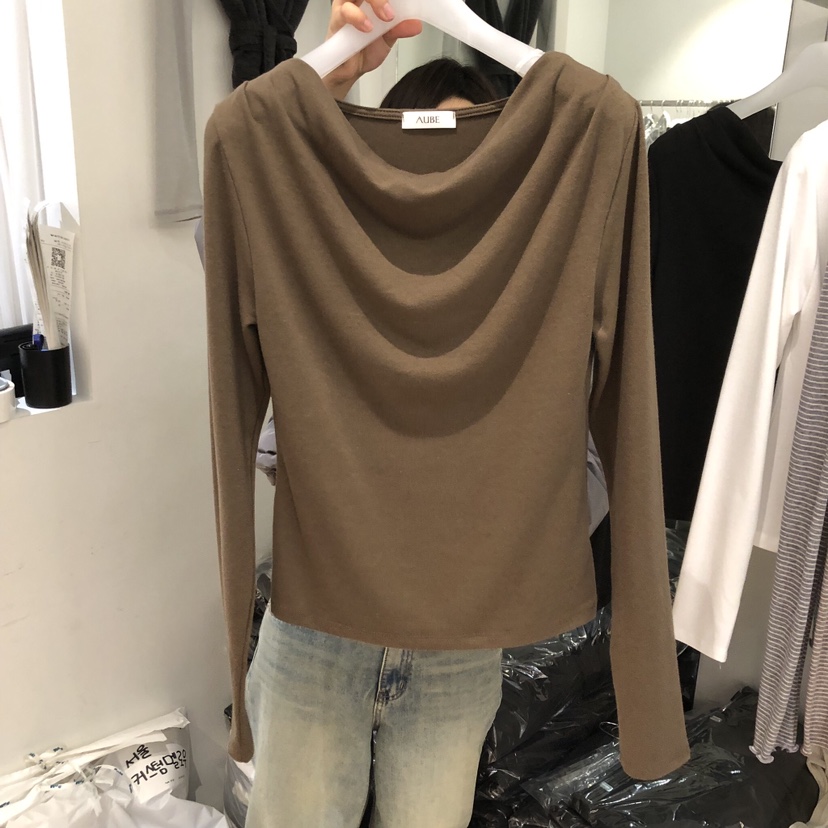 AUBE東大門㊣直郵女士新款休閑推薦職業熱賣時尚人氣長袖T恤AUBE長袖T恤圖色2