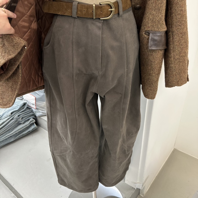 VAULT東大門㊣直郵女士新款職業人氣休閑休閑褲不含腰帶褶皺VAULT休閑褲圖色3