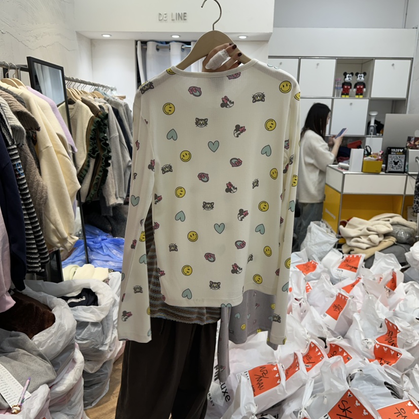 DE LINE東大門㊣代購女裝新款人氣熱賣時尚25秋冬休閑長袖T恤DE LINE長袖T恤