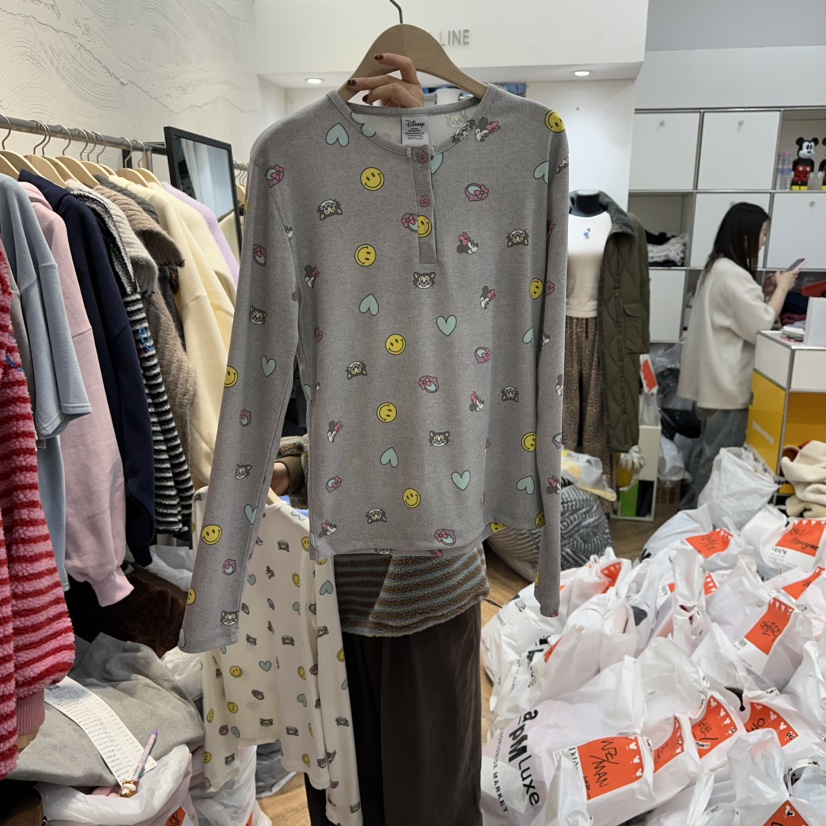 DE LINE東大門㊣代購女裝新款人氣熱賣時尚25秋冬休閑長袖T恤DE LINE長袖T恤圖色2