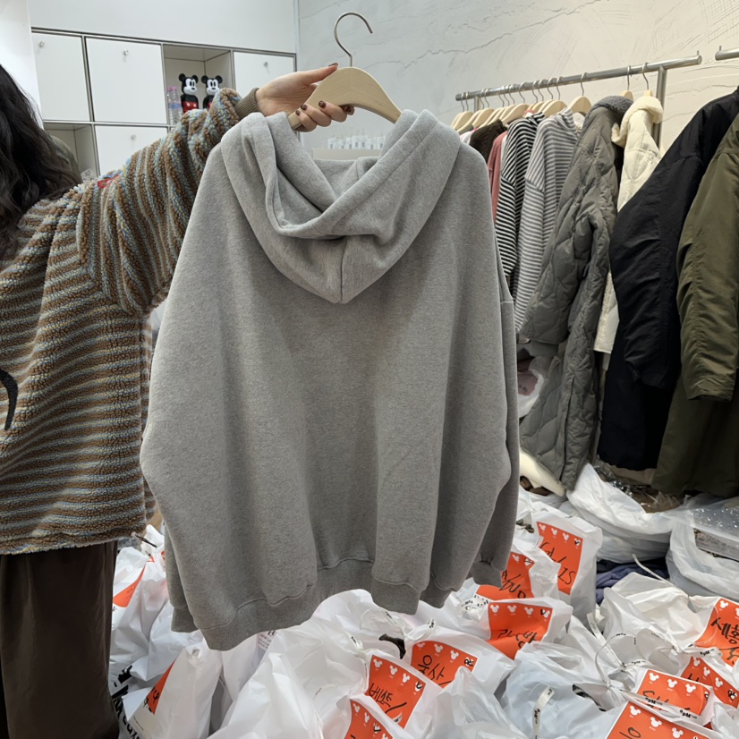 DE LINE東大門㊣代購女裝新品時尚休閑25秋冬衛衣加絨復古DE LINE衛衣