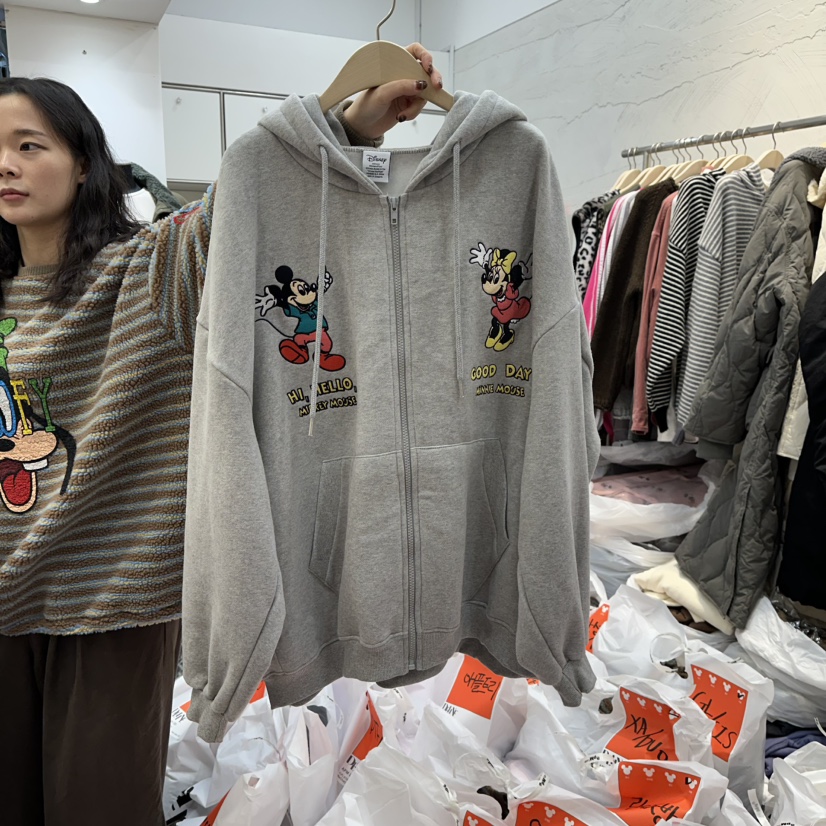 DE LINE東大門㊣代購女裝新品時尚休閑25秋冬衛衣加絨復古DE LINE衛衣圖色1