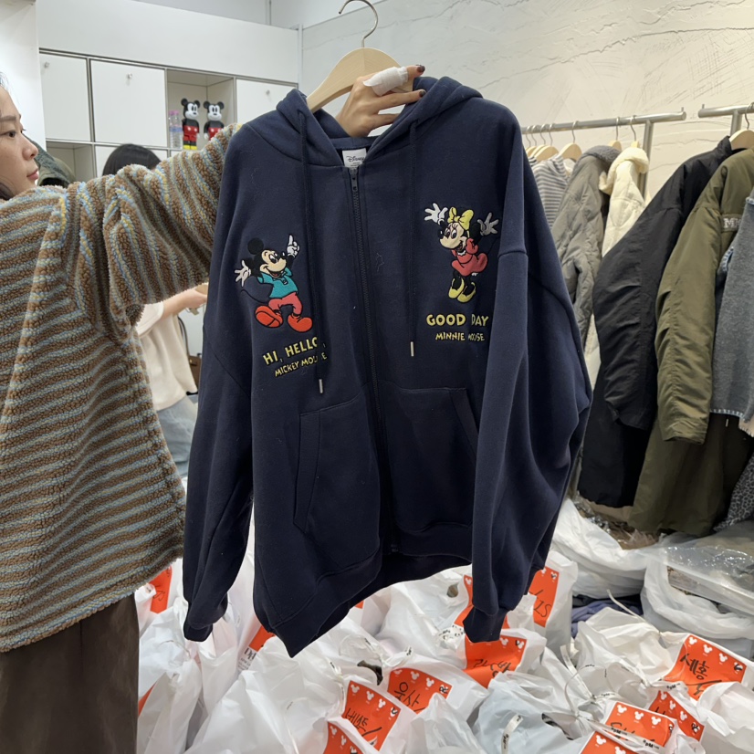 DE LINE東大門㊣代購女裝新品時尚休閑25秋冬衛衣加絨復古DE LINE衛衣圖色2