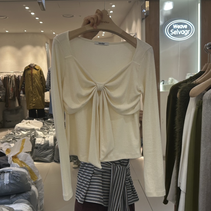 RENDER韓國代購㊣女士新品推薦時尚人氣職業休閑25秋冬長袖T恤RENDER長袖T恤圖色1