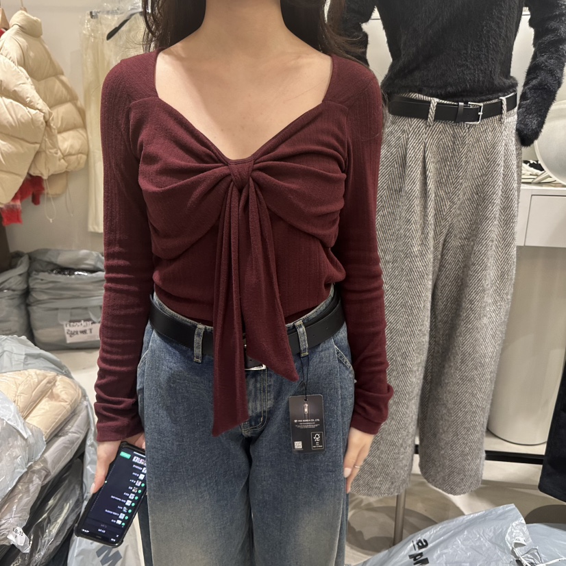 RENDER韓國代購㊣女士新品推薦時尚人氣職業休閑25秋冬長袖T恤RENDER長袖T恤圖色2