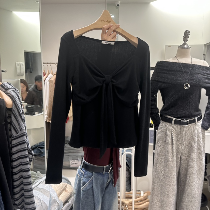 RENDER韓國代購㊣女士新品推薦時尚人氣職業休閑25秋冬長袖T恤RENDER長袖T恤圖色3