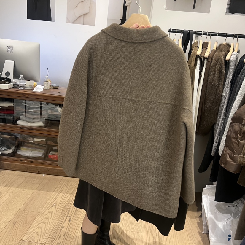 OURIN東大門㊣實拍女裝新款休閑人氣短款大衣美利奴羊毛纖維OURIN短款大衣