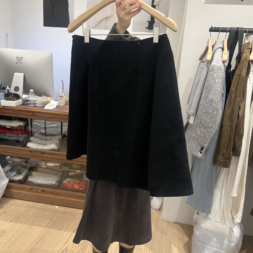 OURIN韓國代購㊣女裝新品職業時尚人氣熱賣25秋冬半身裙中短裙OURIN半身裙/中短裙