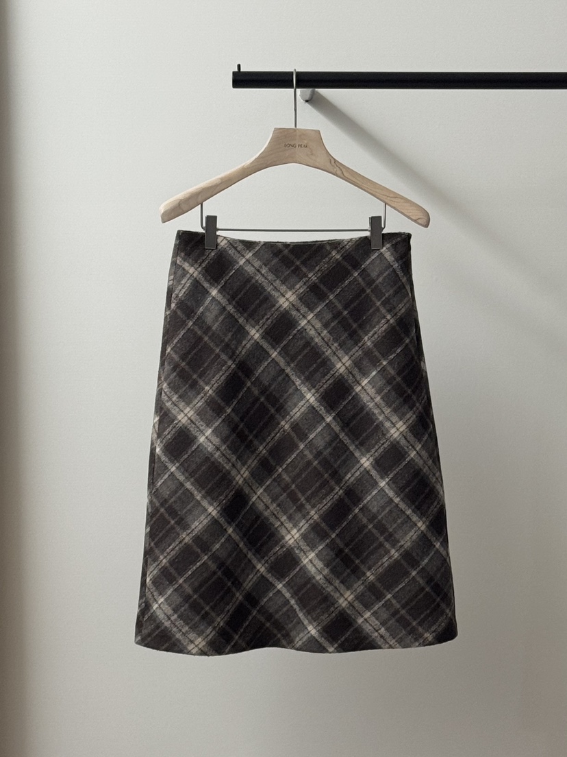 LONG PEAK韓國直郵㊣女士新款職業人氣休閑25秋冬半身裙中短裙LONG PEAK半身裙/中短裙圖色1棕色