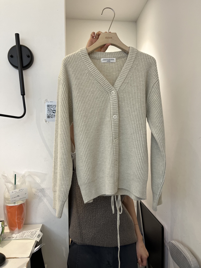 OUVIR東大門㊣直郵女士新品休閑時尚職業推薦25秋冬針織衫開衫O.V.R/OUVIR針織衫圖色1
