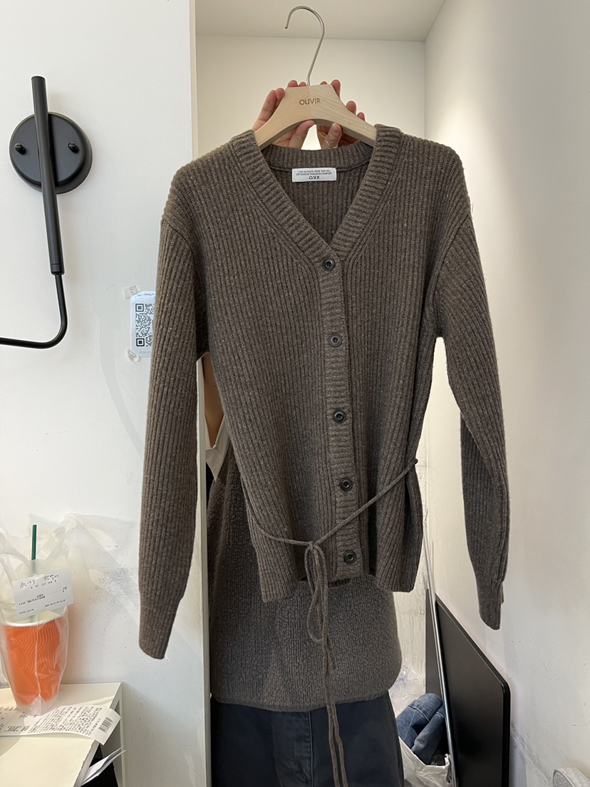 OUVIR東大門㊣直郵女士新品休閑時尚職業推薦25秋冬針織衫開衫O.V.R/OUVIR針織衫圖色2