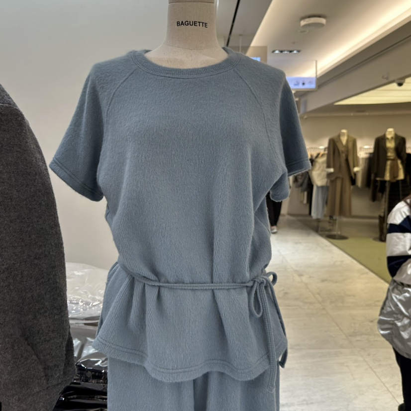 BAGUETTE-P韓國代購㊣女士新款人氣時尚25秋冬推薦T恤含腰繩BAGUETTE-PT恤圖色3
