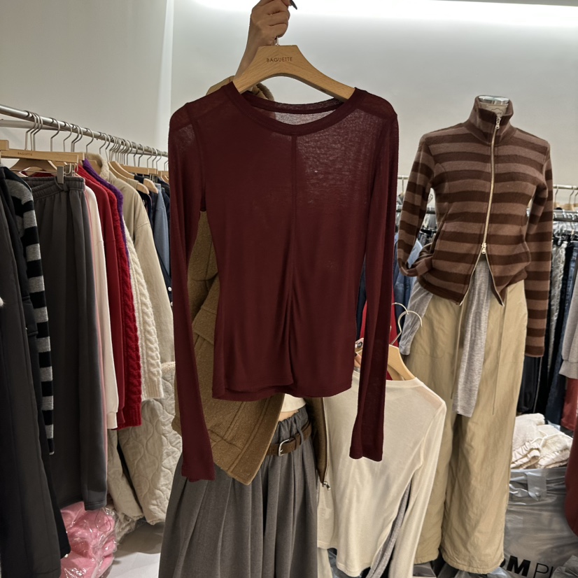 BAGUETTE-P東大門㊣實拍女士新品休閑推薦25秋冬人氣長袖T恤BAGUETTE-P長袖T恤圖色1
