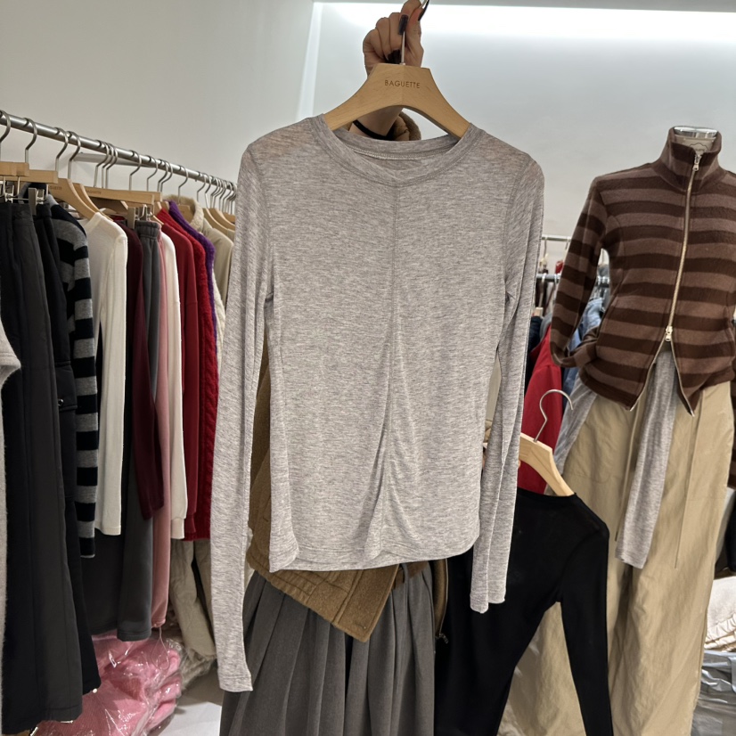 BAGUETTE-P東大門㊣實拍女士新品休閑推薦25秋冬人氣長袖T恤BAGUETTE-P長袖T恤圖色3