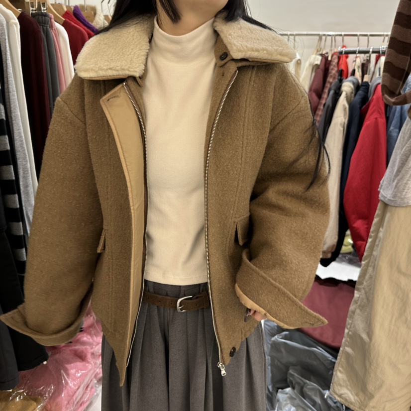 BAGUETTE-P東大門㊣代購女裝新品推薦休閑時尚熱賣夾克羊毛BAGUETTE-P夾克圖色2
