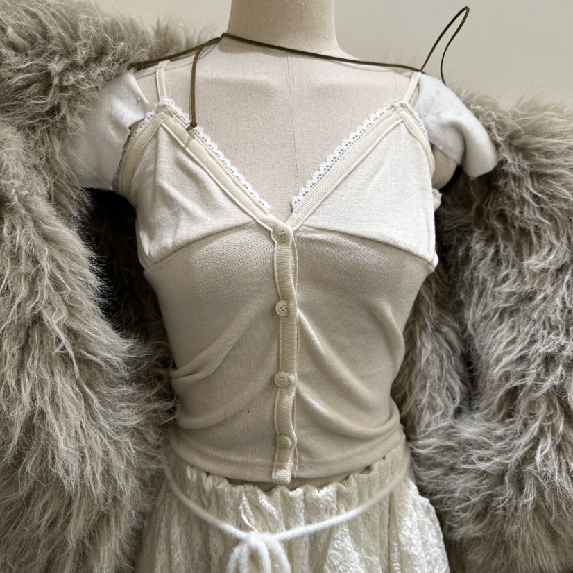 VAULT韓國代購㊣女裝新款25秋冬時尚職業休閑人氣吊帶背心蕾絲VAULT吊帶/背心圖色3