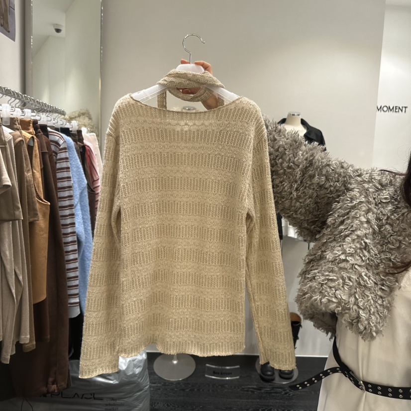 LOVE MOMENT東大門㊣代購女裝新款熱賣休閑職業毛衣含圍巾LOVE MOMENT毛衣