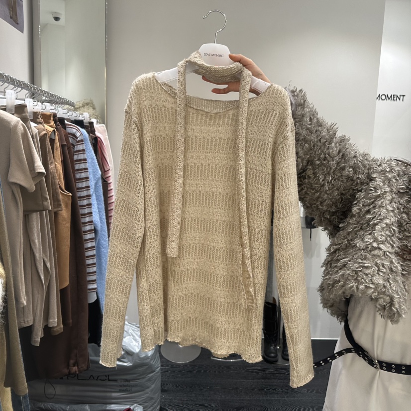 LOVE MOMENT東大門㊣代購女裝新款熱賣休閑職業毛衣含圍巾LOVE MOMENT毛衣圖色2