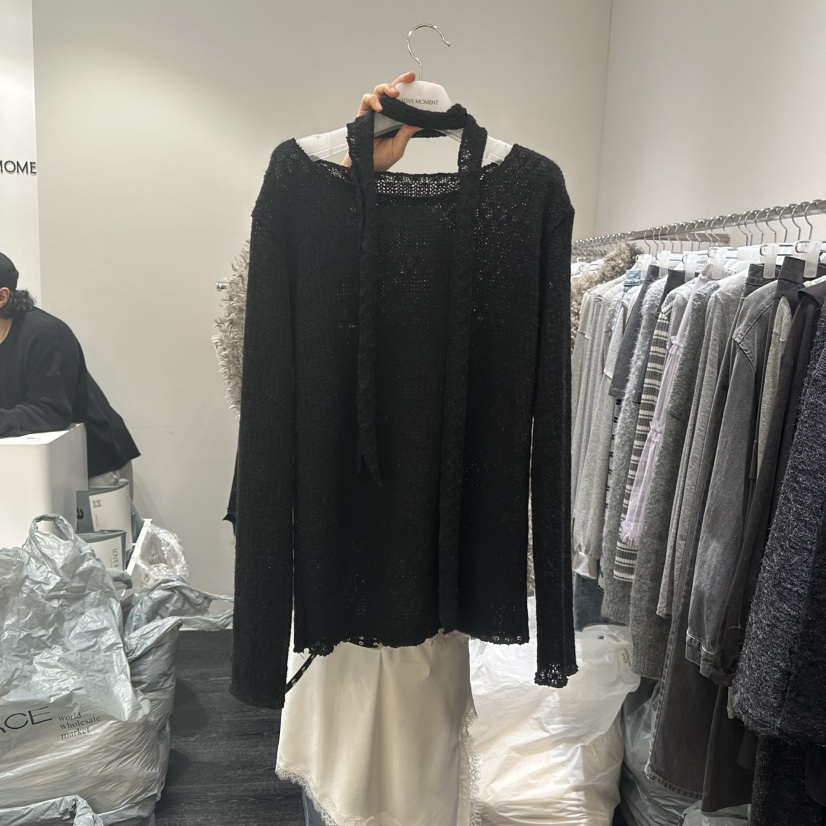 LOVE MOMENT東大門㊣代購女裝新款熱賣休閑職業毛衣含圍巾LOVE MOMENT毛衣圖色4