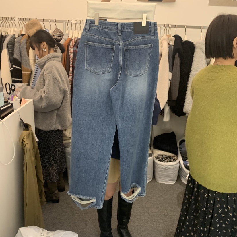 SALONDEMAG東大門㊣直郵女士新品25秋冬熱賣牛仔褲加絨抓絨SALONDEMAG牛仔褲