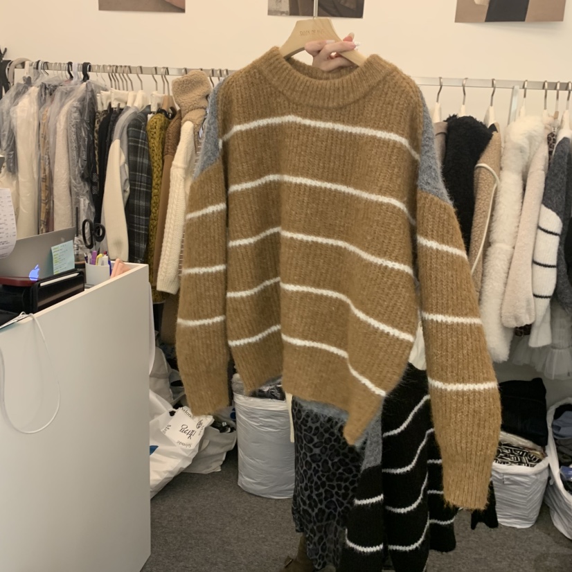 SALONDEMAG韓國直郵㊣女士新款25秋冬推薦休閑熱賣毛衣纖維SALONDEMAG毛衣圖色3