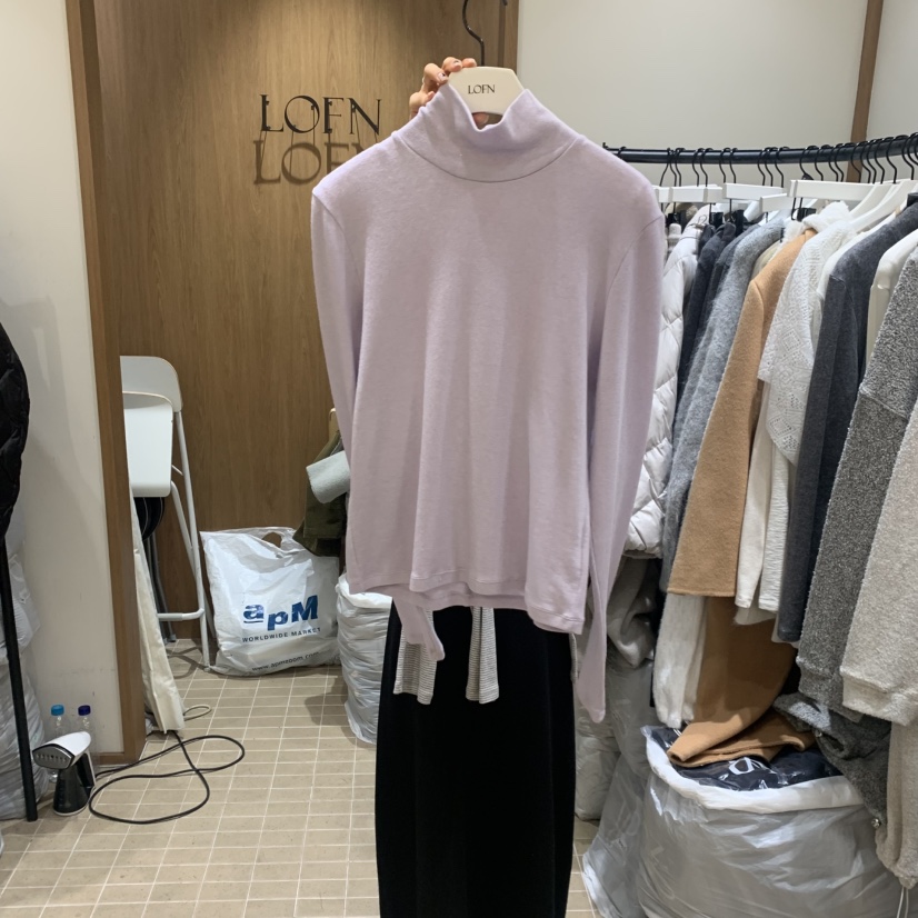 LOFN韓國代購㊣女士新款時尚熱賣職業25秋冬人氣長袖T恤高領LOFN長袖T恤圖色3