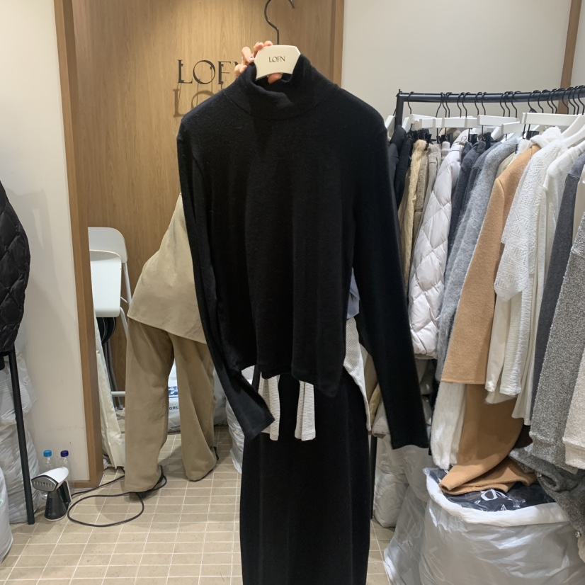 LOFN韓國代購㊣女士新款時尚熱賣職業25秋冬人氣長袖T恤高領LOFN長袖T恤圖色5