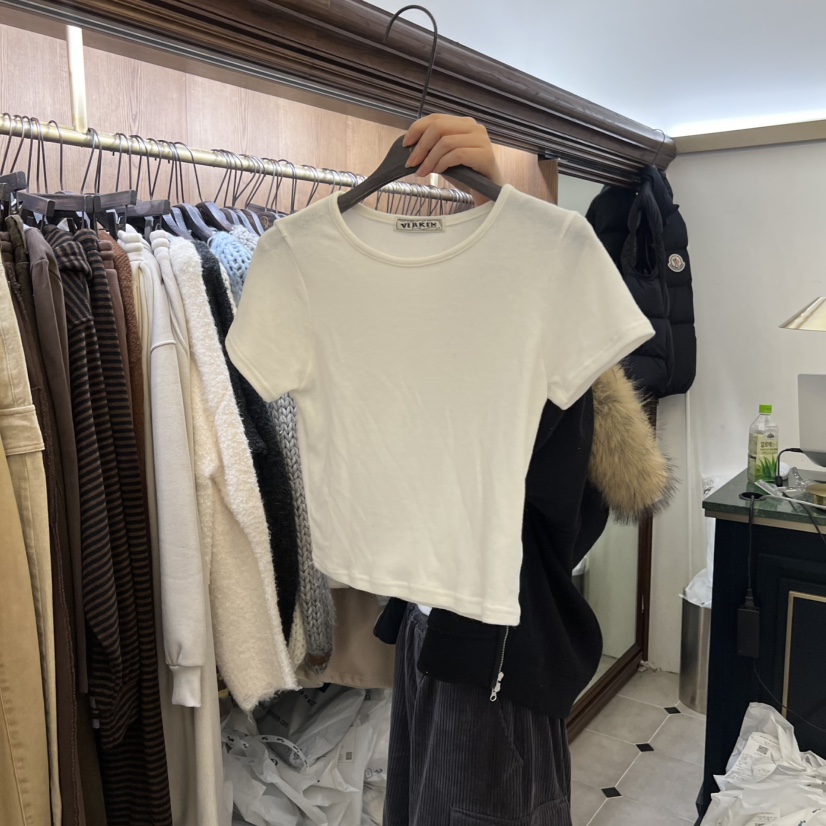 VIRKIN韓國代購㊣女裝新款25秋冬職業休閑人氣推薦時尚熱賣T恤VIRKINT恤圖色1