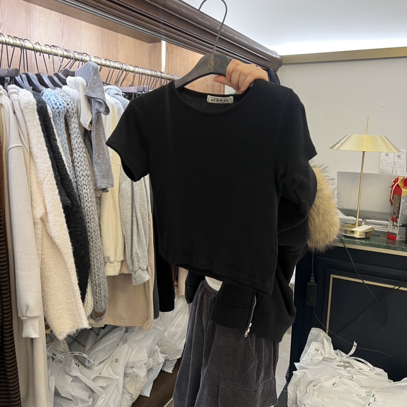 VIRKIN韓國代購㊣女裝新款25秋冬職業休閑人氣推薦時尚熱賣T恤VIRKINT恤圖色4