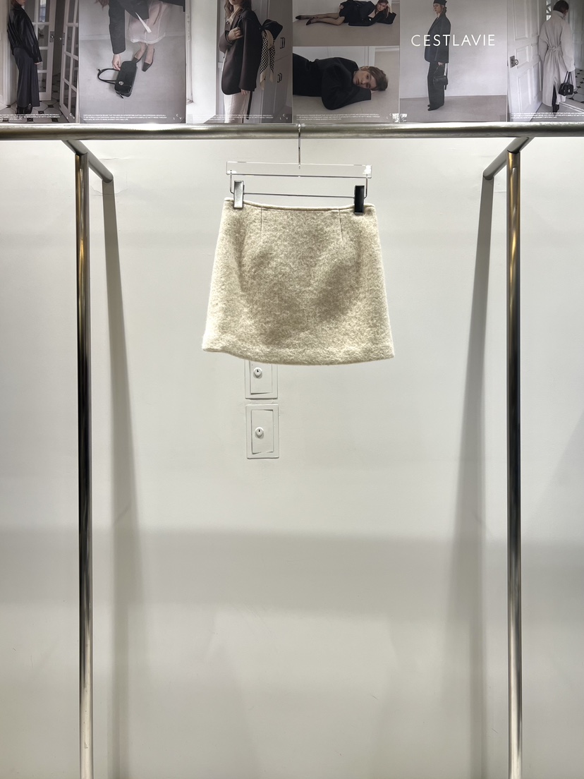 CESTLAVIE韓國直郵㊣女裝新品人氣熱賣職業時尚25秋冬短裙羊駝CESTLAVIE短裙