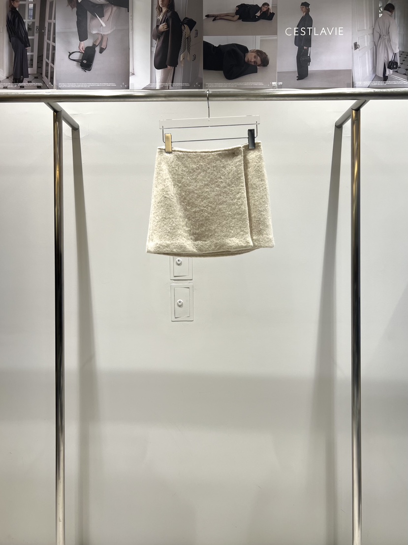 CESTLAVIE韓國直郵㊣女裝新品人氣熱賣職業時尚25秋冬短裙羊駝CESTLAVIE短裙圖色1