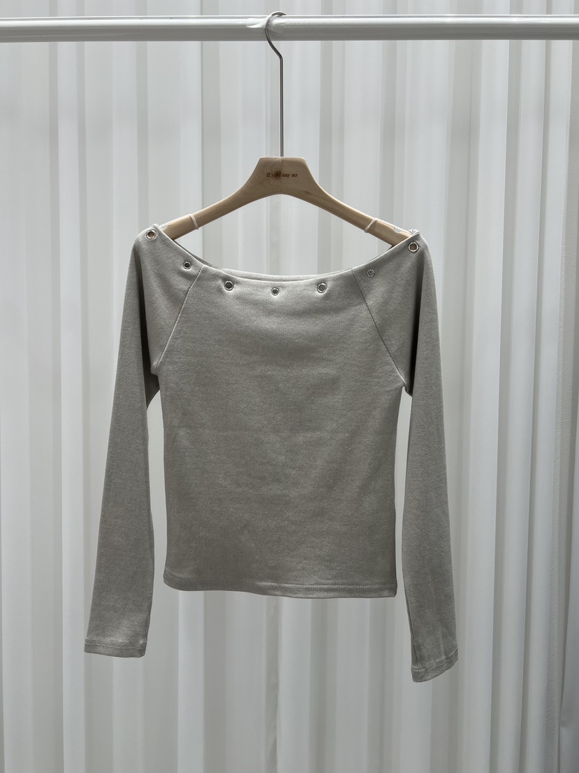 IF YOU SAY SO韓國代購㊣女士新品休閑職業25秋冬長袖T恤IF YOU SAY SO長袖T恤圖色1