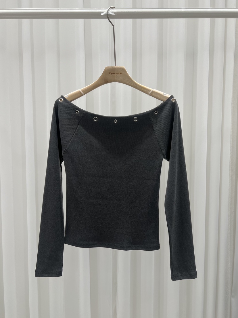 IF YOU SAY SO韓國代購㊣女士新品休閑職業25秋冬長袖T恤IF YOU SAY SO長袖T恤圖色2