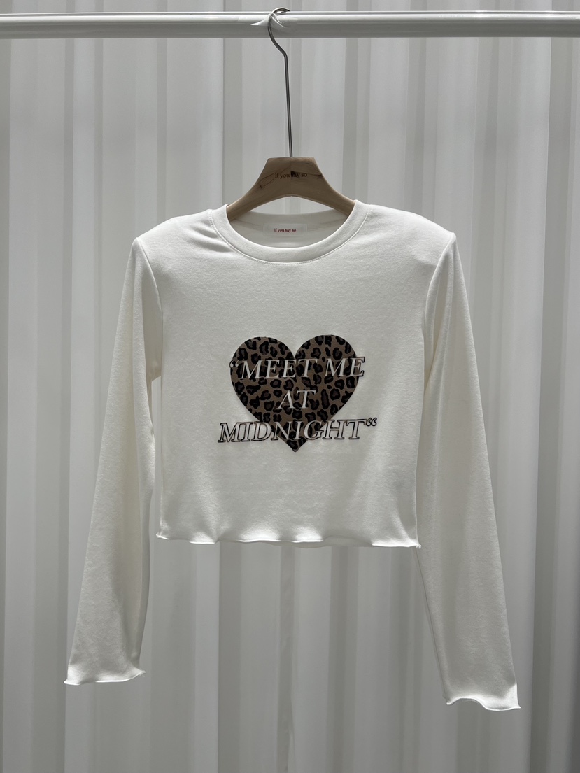 IF YOU SAY SO韓國直郵㊣女士新品熱賣職業推薦時尚長袖T恤IF YOU SAY SO長袖T恤圖色1