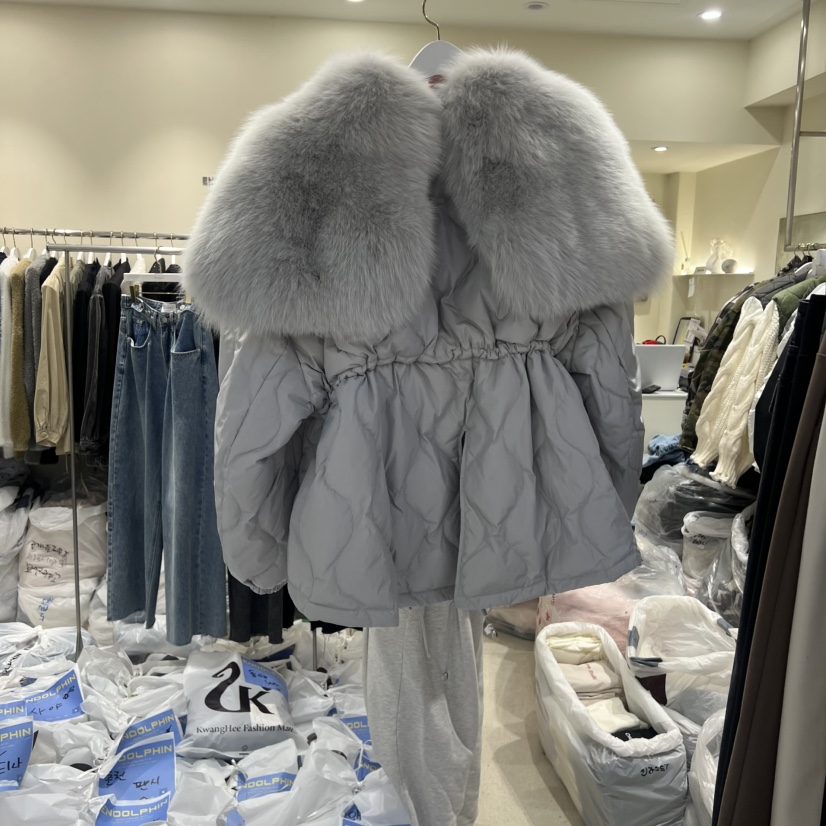 ENDOLPHIN東大門㊣實拍女士新品25秋冬休閑短款羽絨服毛皮絨ENDOLPHIN短款羽絨服