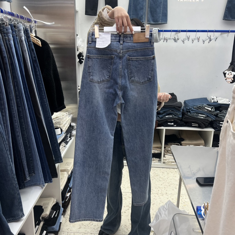 VANILLA J韓國直郵㊣女士新款人氣休閑25秋冬熱賣時尚牛仔褲VANILLA J牛仔褲