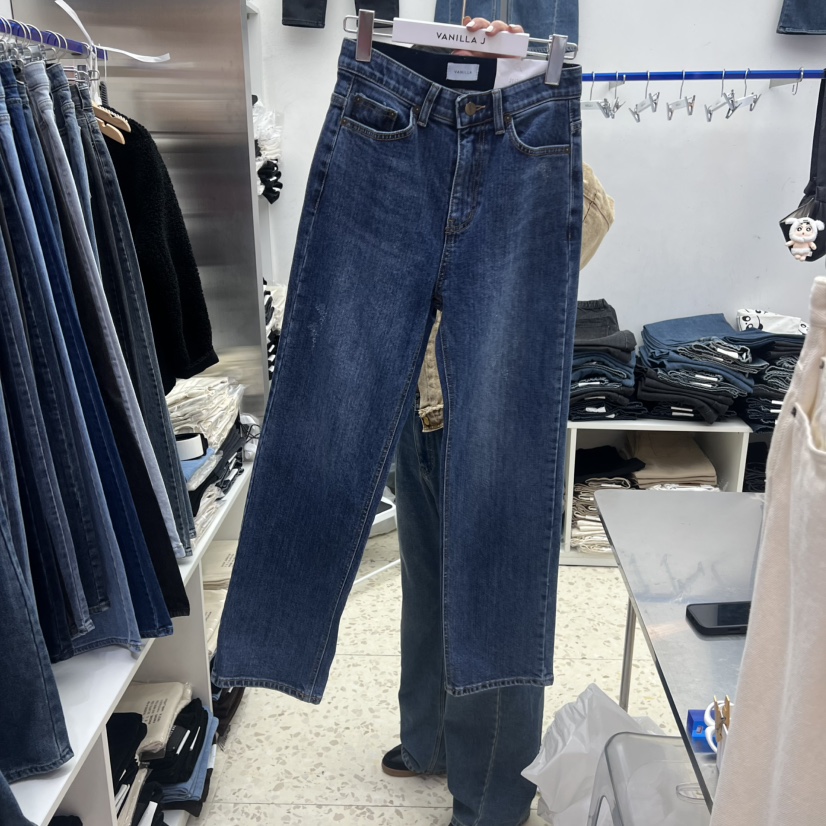 VANILLA J韓國直郵㊣女士新款人氣休閑25秋冬熱賣時尚牛仔褲VANILLA J牛仔褲圖色2