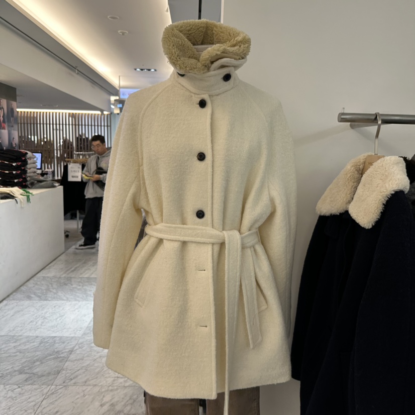 BAGUETTE-P東大門㊣實拍女裝新款時尚短款大衣可拆卸含腰帶BAGUETTE-P短款大衣圖色1