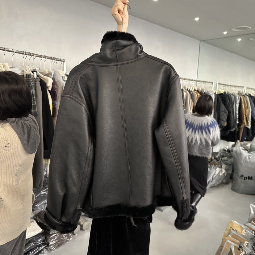 DOUBLE STANDARD/LE SMOKING/MAISONSTAFF東大門㊣代購女裝新品人氣皮衣里外穿MAISONSTAFF皮衣