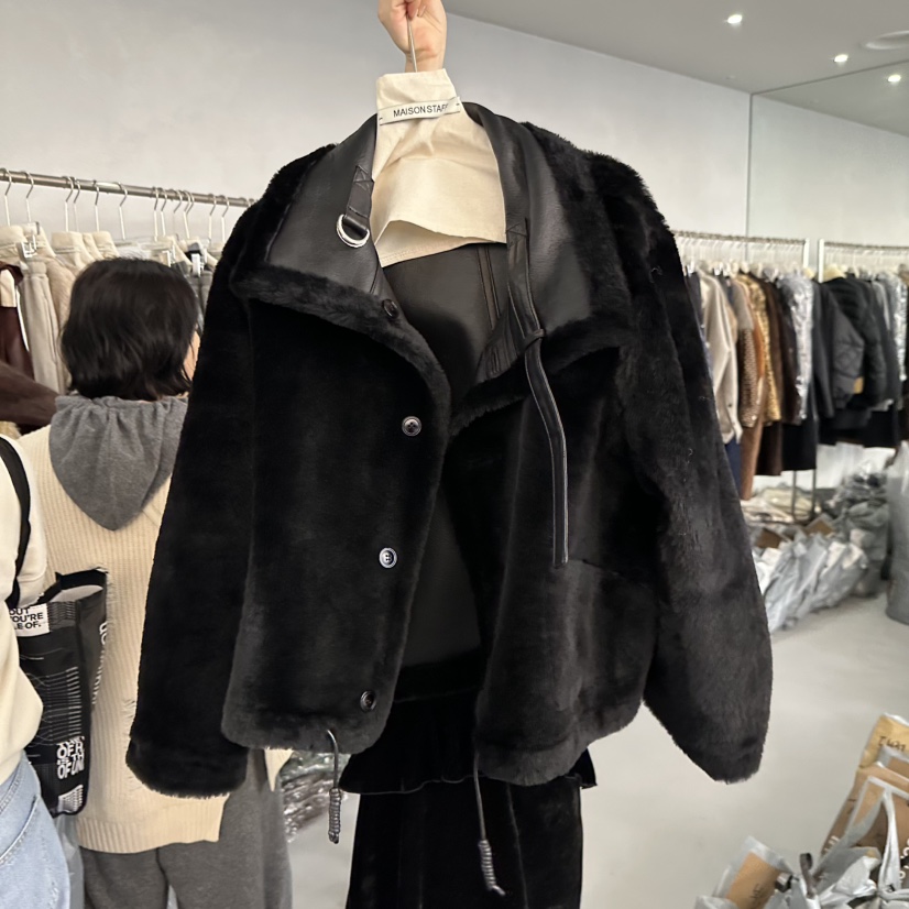 DOUBLE STANDARD/LE SMOKING/MAISONSTAFF東大門㊣代購女裝新品人氣皮衣里外穿MAISONSTAFF皮衣