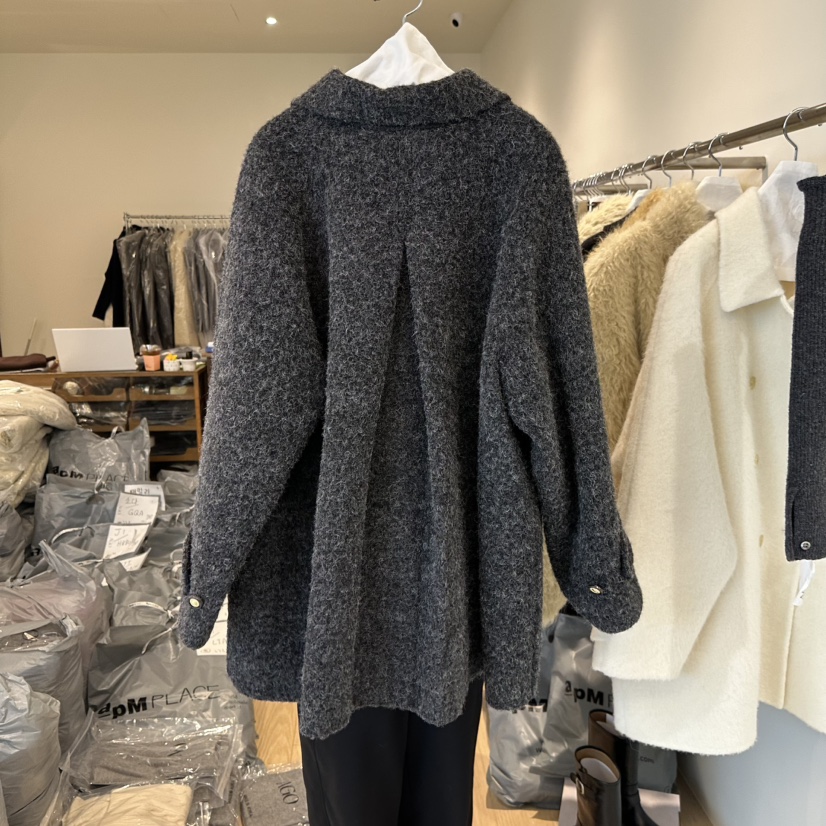 AGO東大門㊣實拍女裝新品推薦25秋冬時尚中長款大衣手工制作AGO中長款大衣