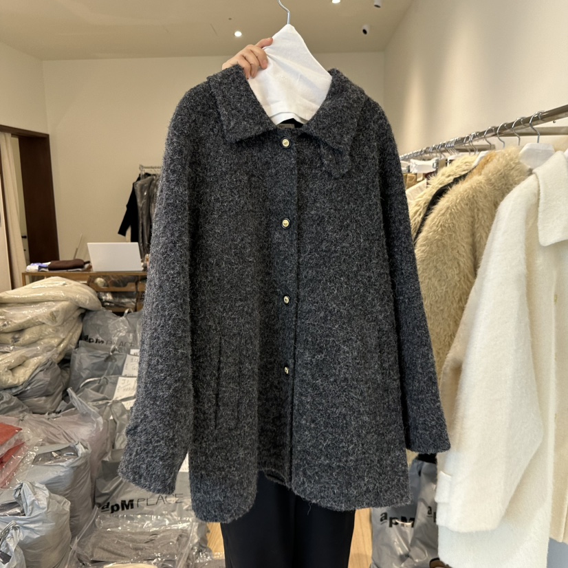 AGO東大門㊣實拍女裝新品推薦25秋冬時尚中長款大衣手工制作AGO中長款大衣圖色1