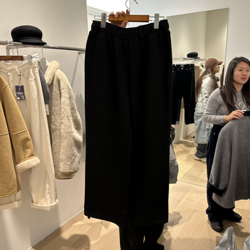 AGO韓國直郵㊣女士新款人氣熱賣25秋冬職業休閑褲加絨套裝貂皮AGO休閑褲圖色2黑色