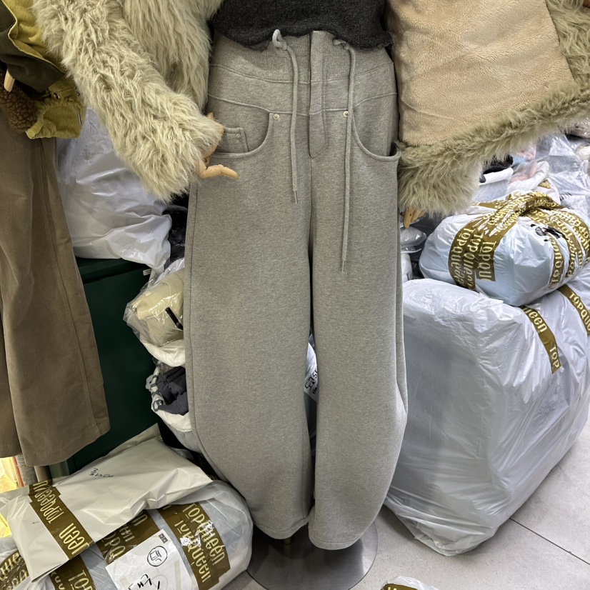 UOOV東大門㊣代購女裝新款熱賣時尚人氣休閑職業休閑褲加絨UOOV休閑褲圖色1