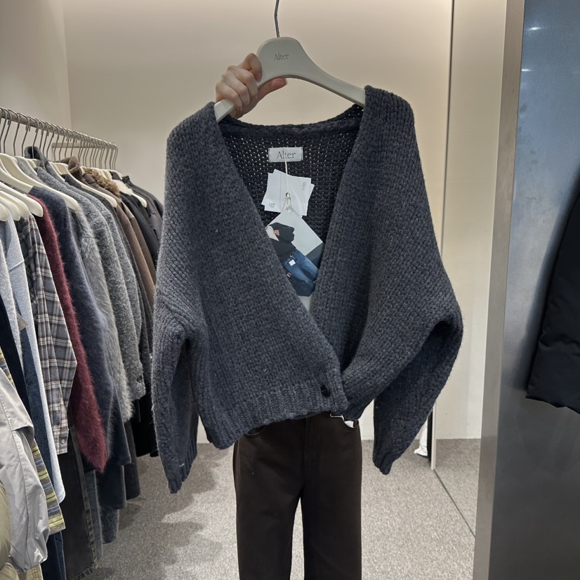 ALTER韓國直郵㊣女裝新品休閑時尚熱賣職業推薦針織衫不含內搭Alter針織衫圖色2