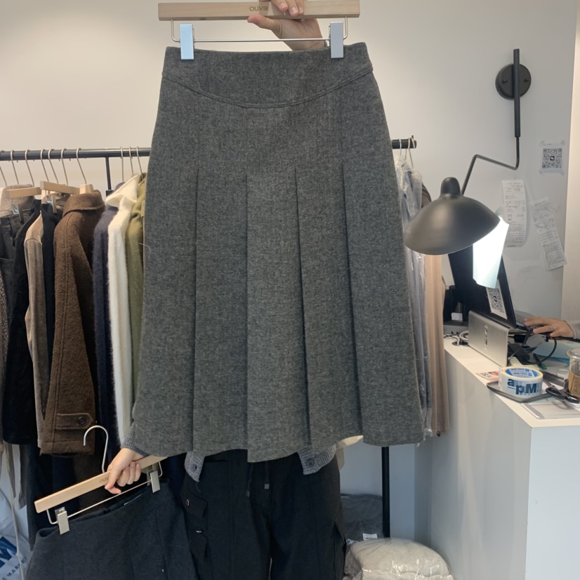 OUVIR韓國直郵㊣女裝新款休閑職業人氣半身裙中短裙百褶褶裙O.V.R/OUVIR半身裙/中短裙圖色1