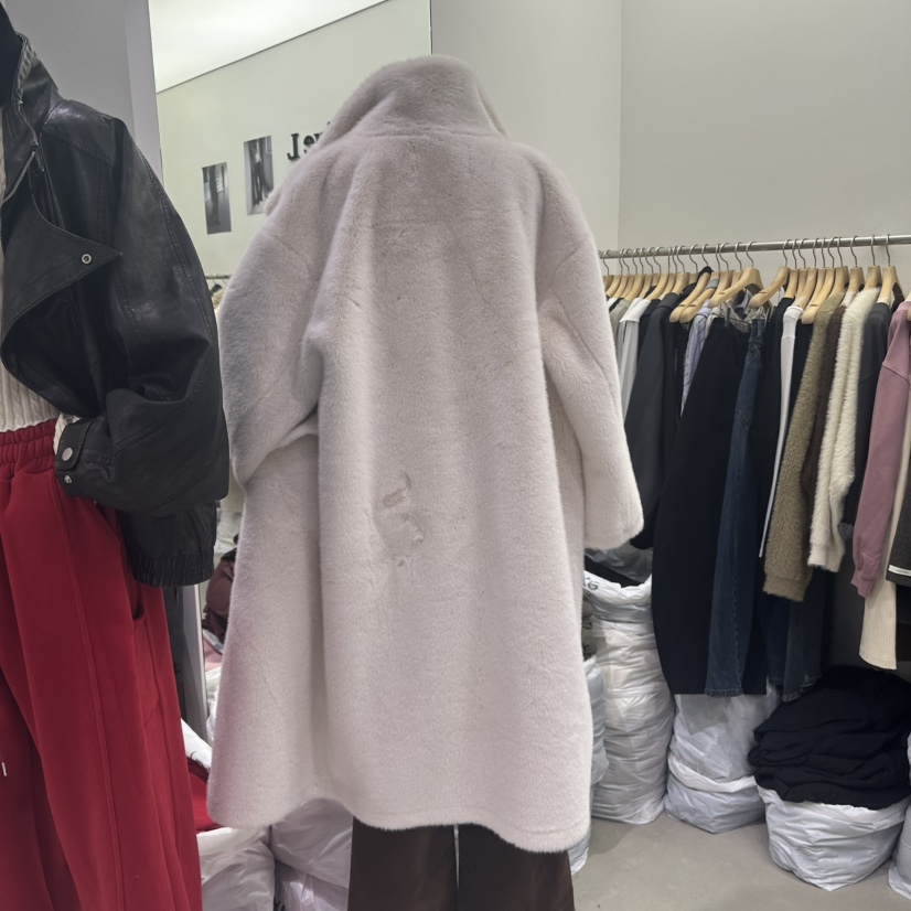 VIVEL東大門㊣直郵女士新品人氣休閑推薦中長款大衣皮草雙層VIVEL中長款大衣